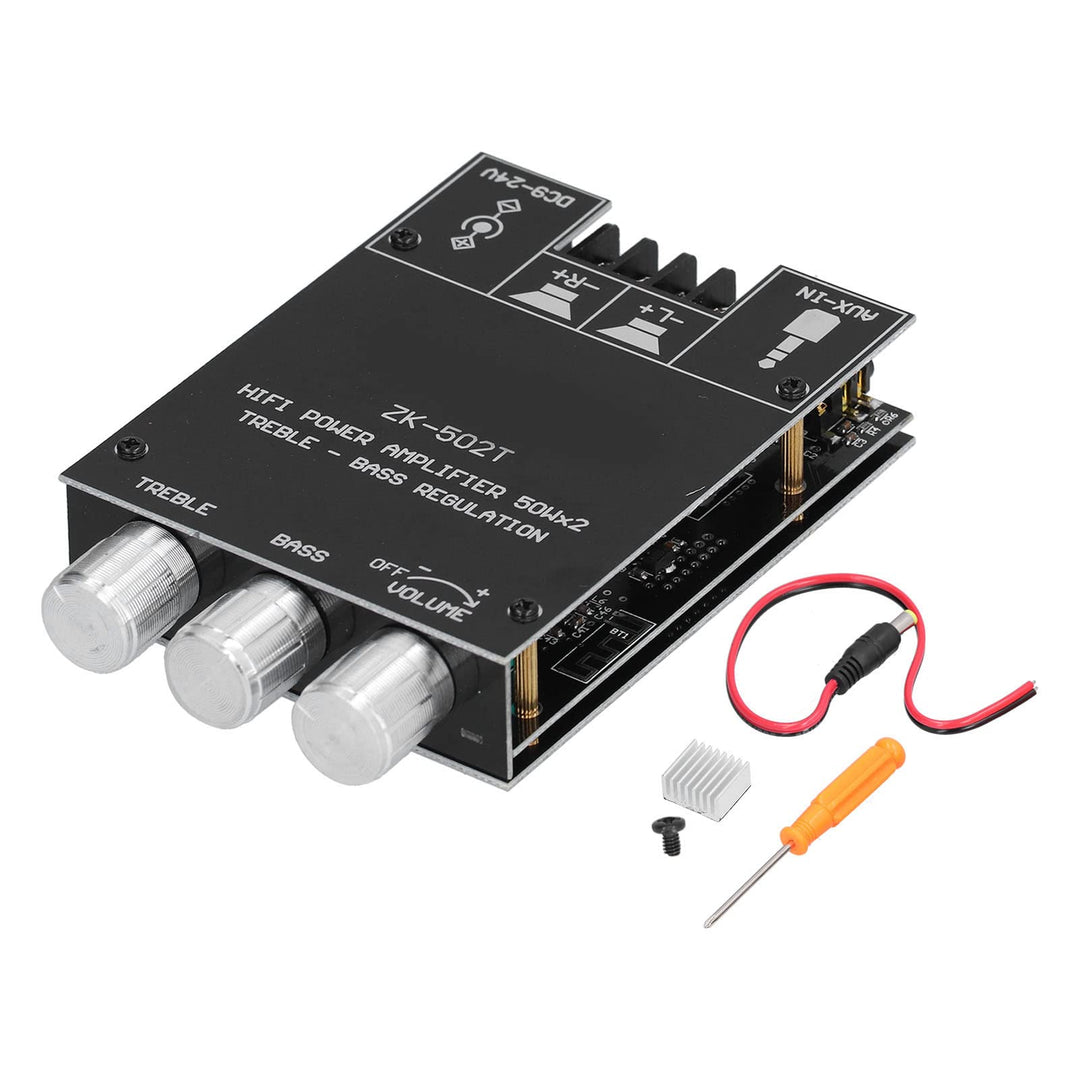 Zweikanal Leistungsverstärkermodul, Bluetooth Stereo Verstärkerplatine mit Höhen Bass Steuerung ZK-5