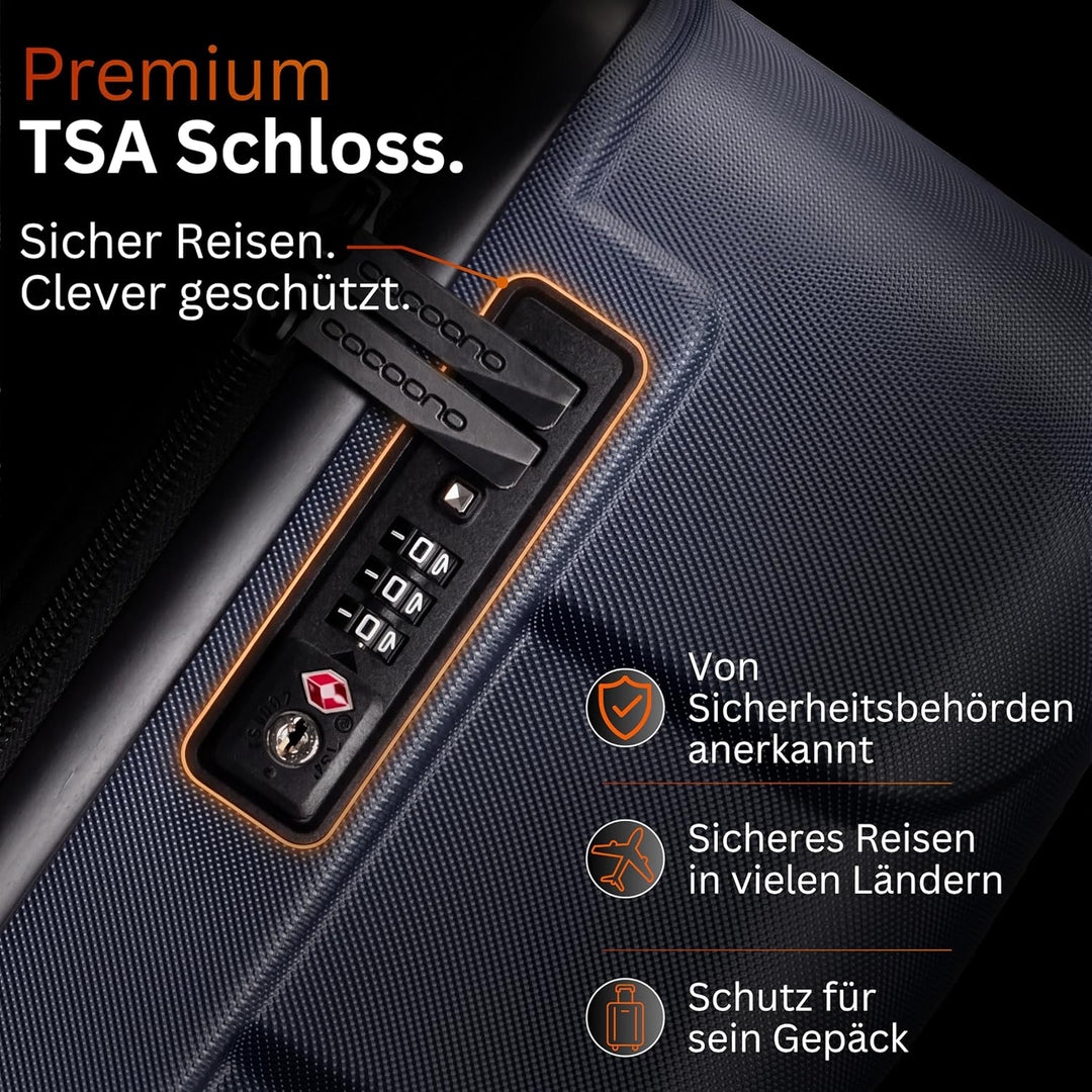 Cocoono Premium Handgepäck Koffer 55x40x20cm - passend für Ryanair, Lufthansa, Eurowings und co. I 3