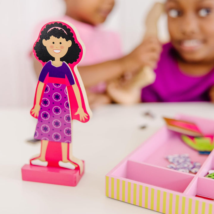 Melissa &amp; Doug - Magnetische Anziehpuppen aus Holz - mit mehr als 60 Teilen für kreativen Ankleidesp