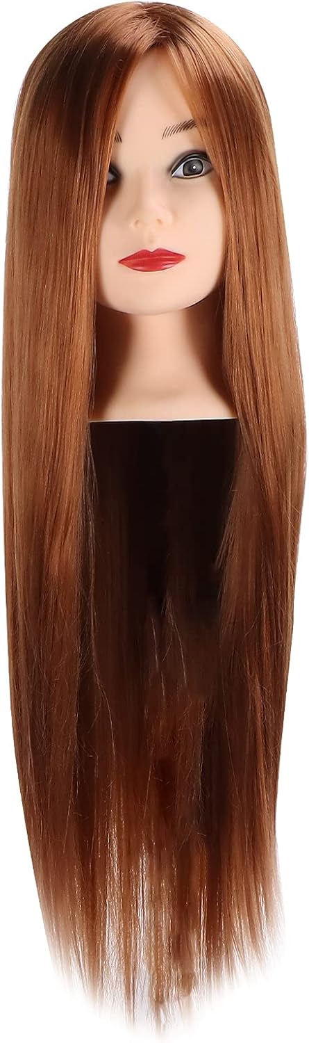 Friseur Mannequin -Kopf Zum Styling und Flechten mit Hellbraunem Haar und Make -up Ideal für das Tra