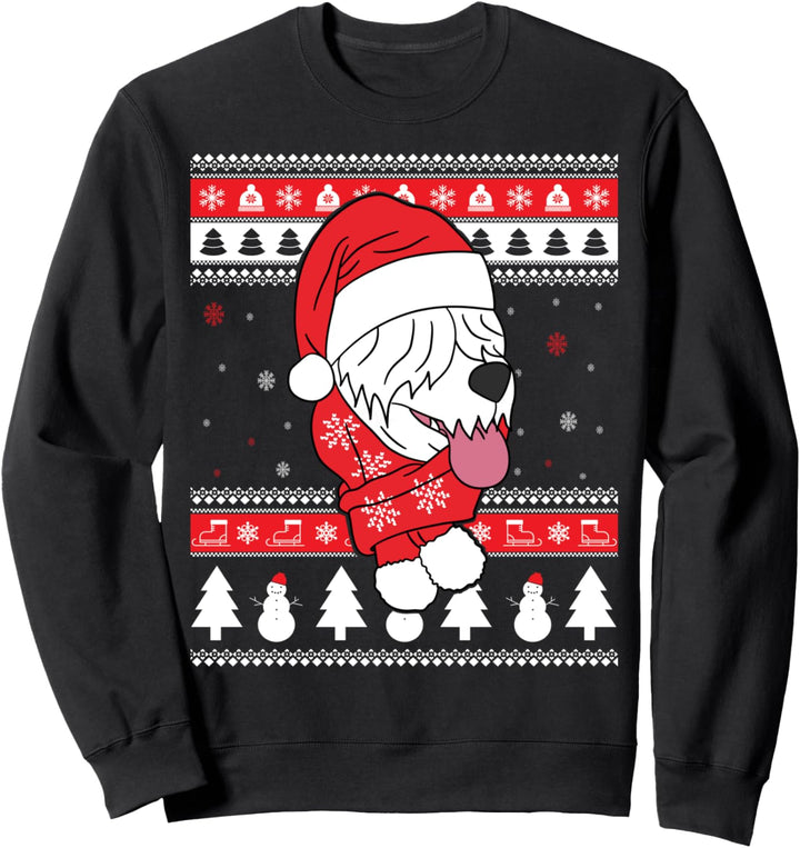 Bobtail Lustiger Hund Hässliche Weihnachten Geschenk Sweatshirt