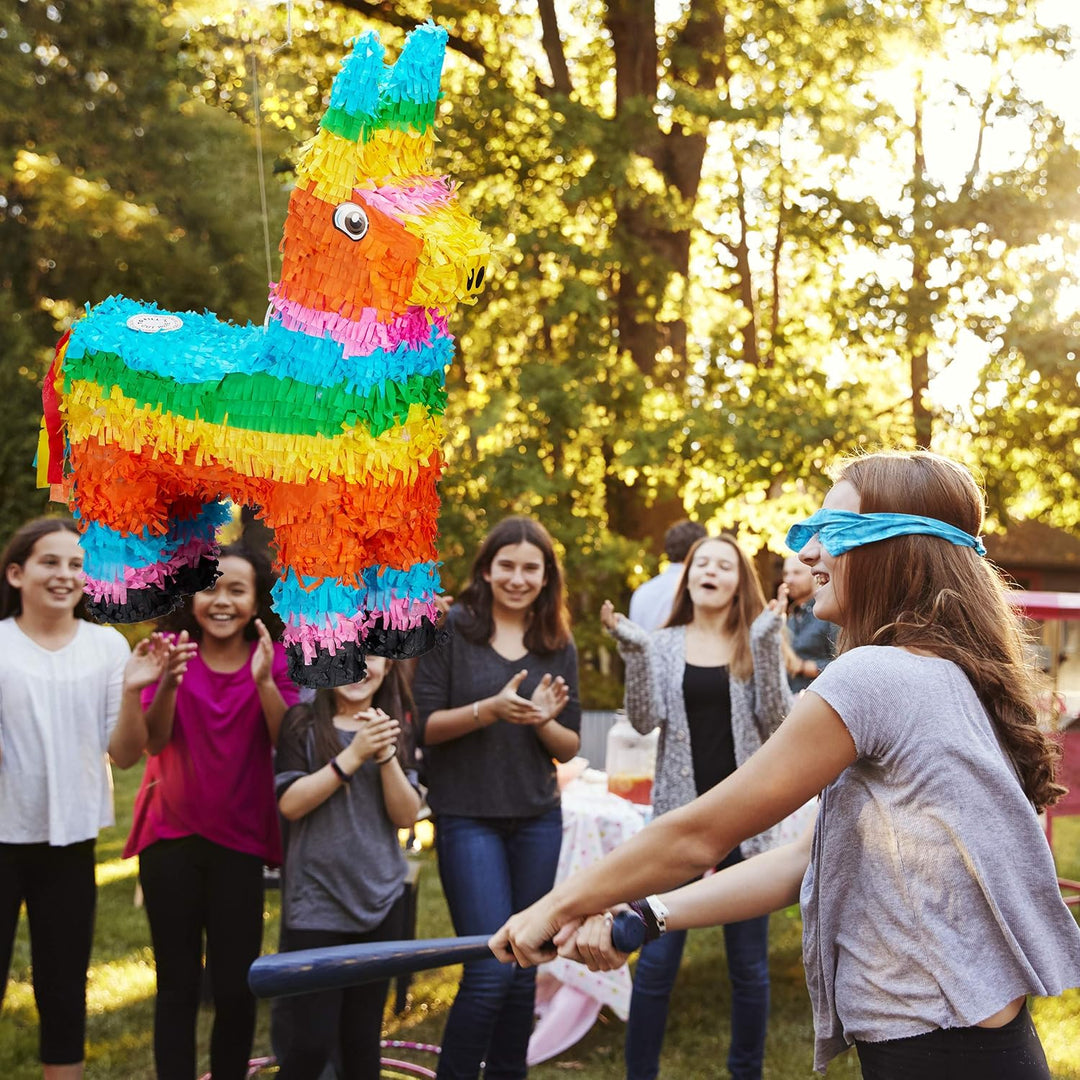 3 TLG. Pinata Set Lama, Pinatastab mit Augenmaske, Piniata für Kinder, Stock & Augenbinde, Esel Piña