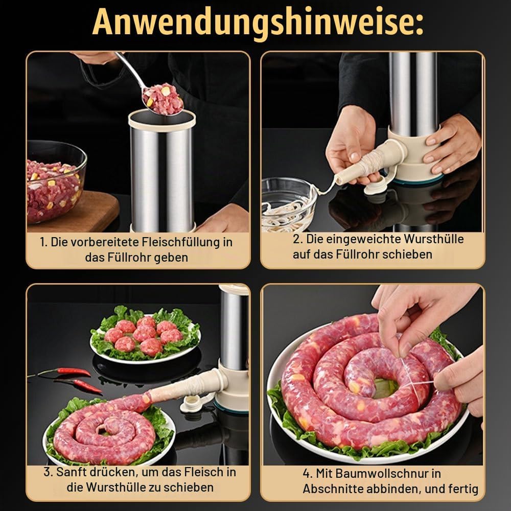 Vertikale Wurstfüller, Manuelle Wurstfüllmaschine, Selbstgemachtes Manuelles Wurstmaschine mit 4 Fül