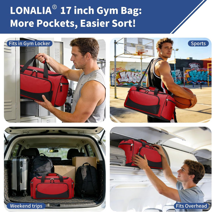 30L Kleine Sporttasche Reisetasche - 43x26x26cm Handgepäck Weekender Gym Tasche für Sport Training U