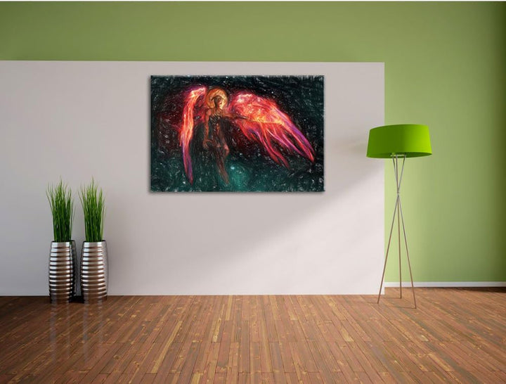Pixxprint Alien Teufel im Weltraum als Leinwandbild/Grösse: 100x70 / Wandbild/Kunstdruck/fertig besp