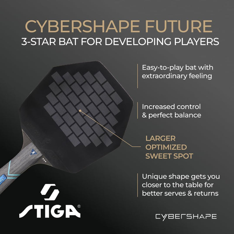 STIGA Tischtennisschläger Cybershape Future, Revolutionärer 3-Sterne-Tischtennisschläger mit Sechsec