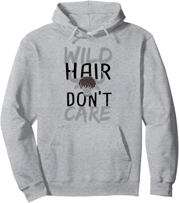 Haar: Wild Hair Don't Care - Kuh Sprüche Pullover Hoodie