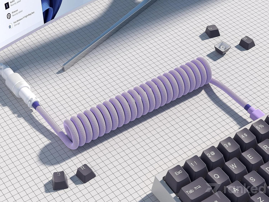 Ranked Coiled Cable | Handgefertigtes Double-Sleeved Geflochtenes Kabel | USB Typ C auf A | 5-Pin Av