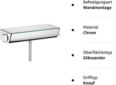 hansgrohe Ecostat Select Aufputz Duschthermostat, für 1 Funktion ohne Adapter zur Renovation, Chrom