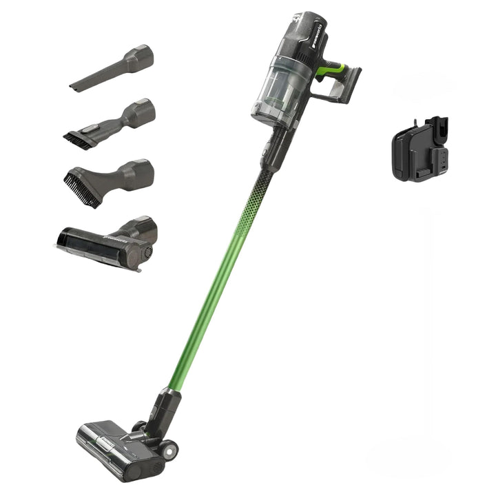 Greenworks Kabelloser Staubsauger, hohe Saugleistung, Hepa-Filter, Tierhaaraufsatz, 3 Leistungsstufe