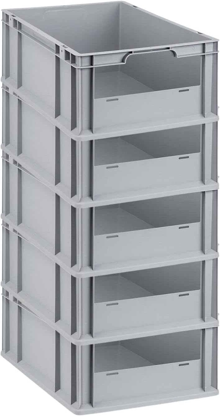 SparSet 5x Eurobox NextGen Insight | HxBxT 22x40x60cm | 44 Liter | Front offen | Eurobehälter, Trans