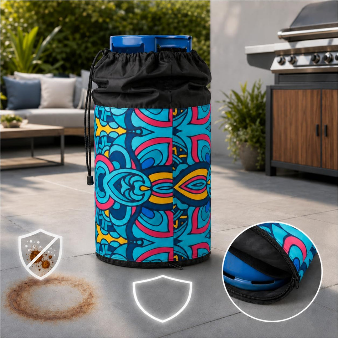 Gasflaschen Abdeckung 11 kg für Grill und Camping Gasflaschenhülle mit Kordelzug Reissverschluss sta