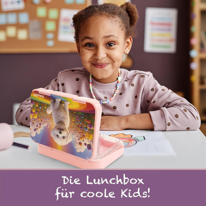 Brotdose Kinder mit Fächern - Bento Box auslaufsicher - robust - BPA Frei Lunchbox - Brotbox für Sch