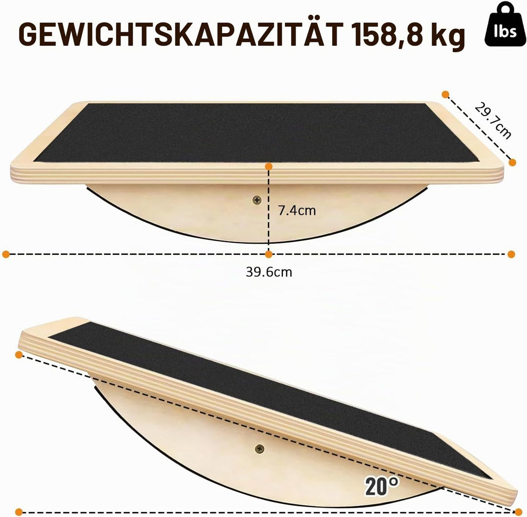 Balance Board Holz – Rutschfestes Balance Board für Erwachsene, Gleichgewichtstrainer Professionelle