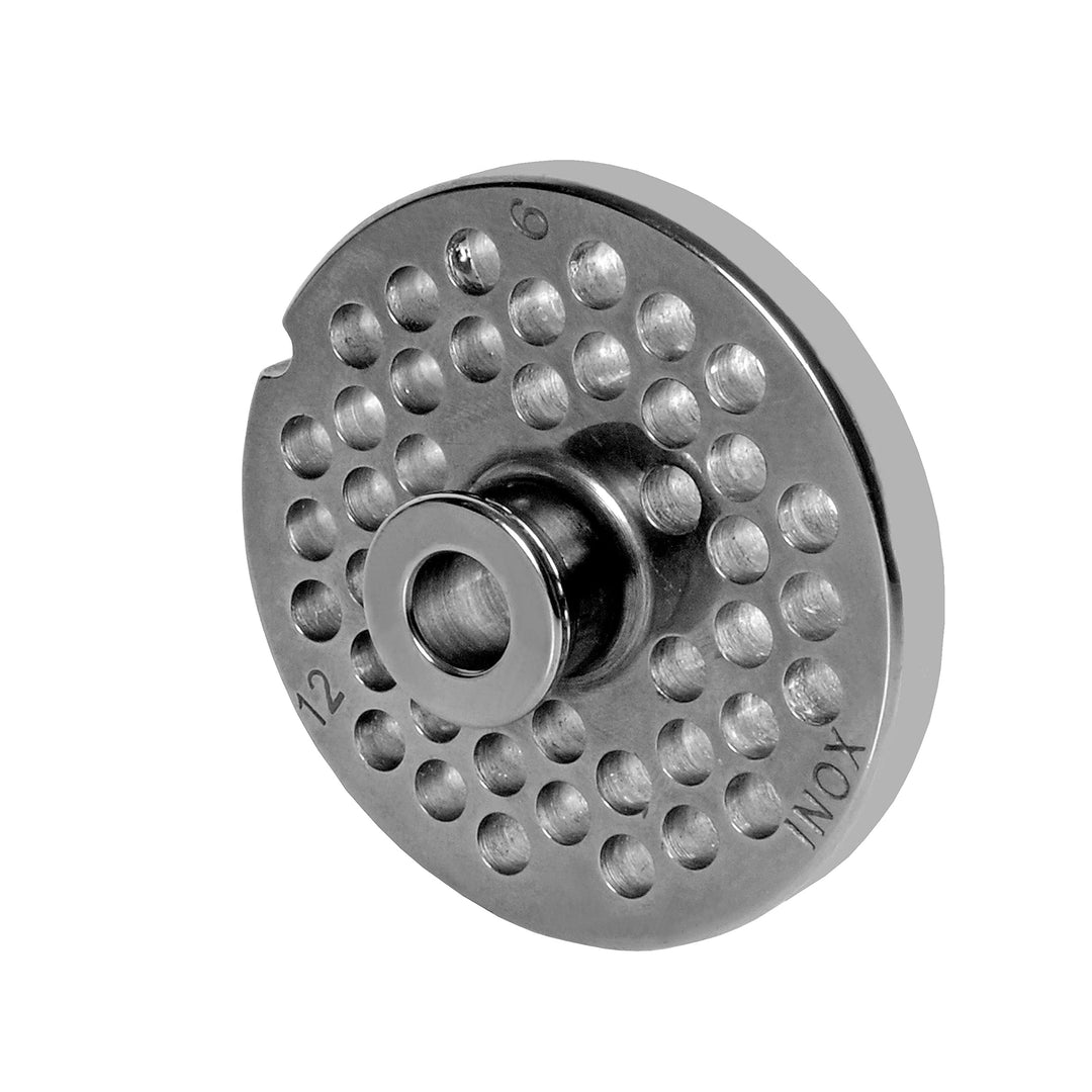 Wolfcut INOX Lochscheiben mit Nabe kompatibel mit Fleischwolf Hendi Kitchenline 12 (6,0 mm), 6,0 mm