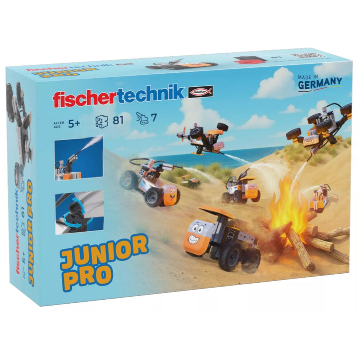 fischertechnik Junior Pro 576100 – Konstruktionsspielzeug für Kinder, Baukasten mit 7 Modellen inkl.