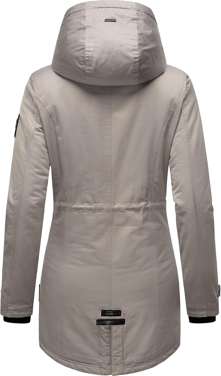 Navahoo Damen Warmer Winter Kurzmantel Avrille II XS-XXL, Zinc Grey