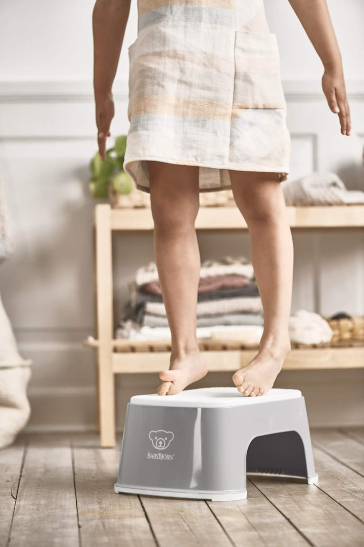 BabyBjörn Tritthocker, Grau/Weiss, Grau/Weiß