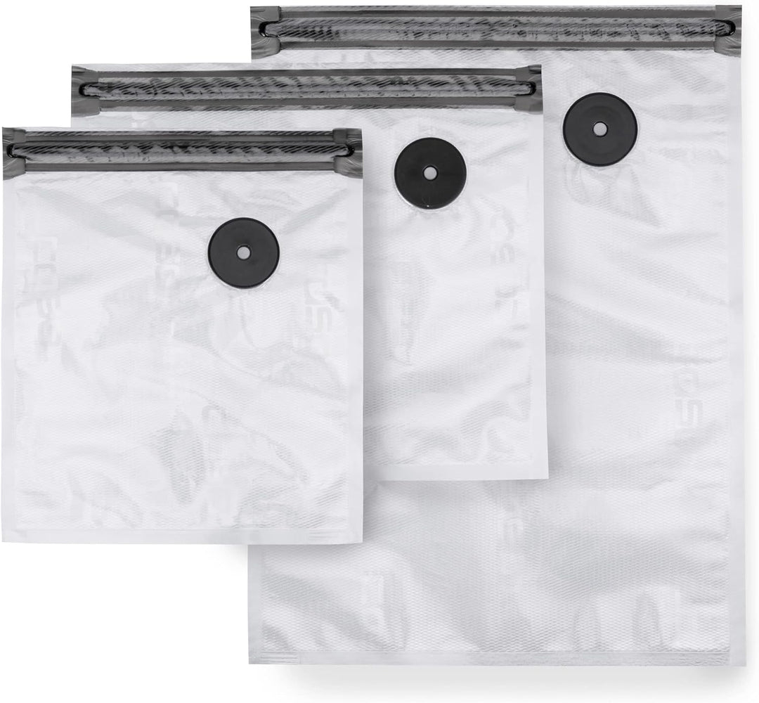 CASO Vacu OneTouch Eco-Set, Handvakuumierer inkl. 3 Vakuumbehälter aus Glas, 10 ZIP-Beutel und Food