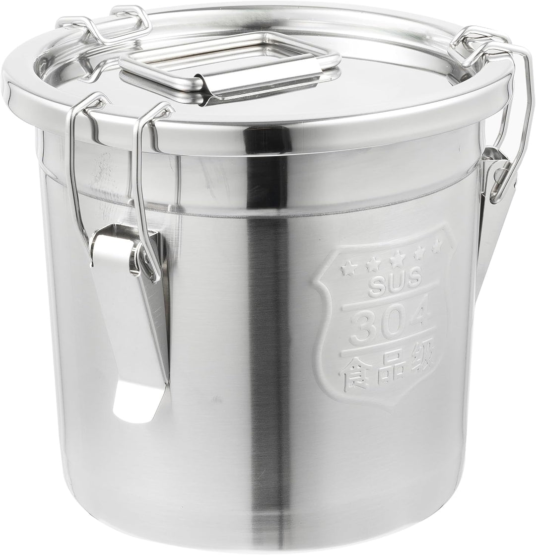 Apriltop 304 Edelstahl Luftdicht Vorratsbehälter mit luftdichtem Deckel, 6L Grosse Metall Lebensmitt