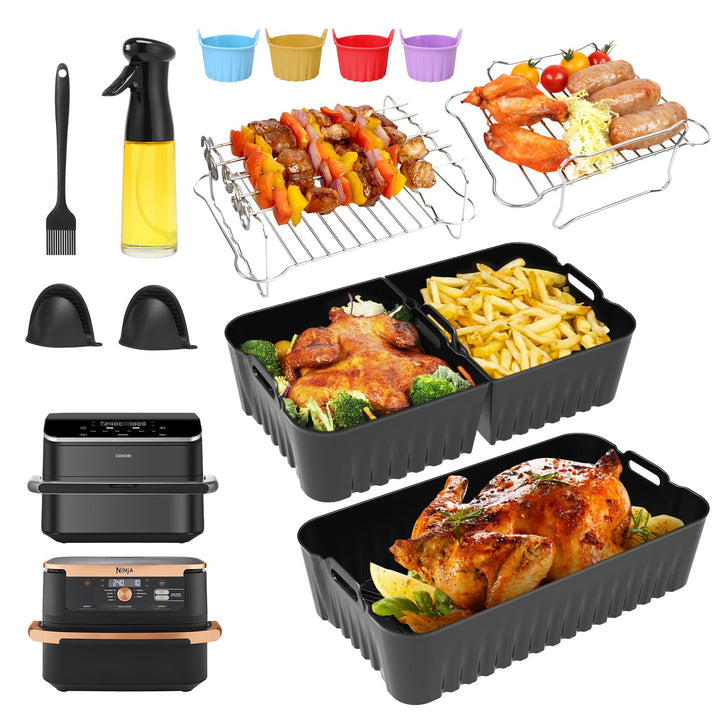 ENSINE Airfryer Zubehör für COSORI Dual Blaze TwinFry 10L，Heissluftfritteuse Zubehör für Ninja Foodi