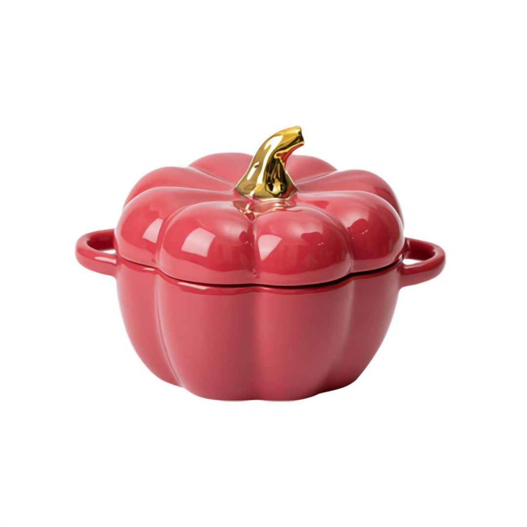 GHYJPAJK Ofenfeste Kürbisschalen, Kürbis-Schalen, Auflaufförmchen mit Deckel, Kürbis-Topf, Halloween
