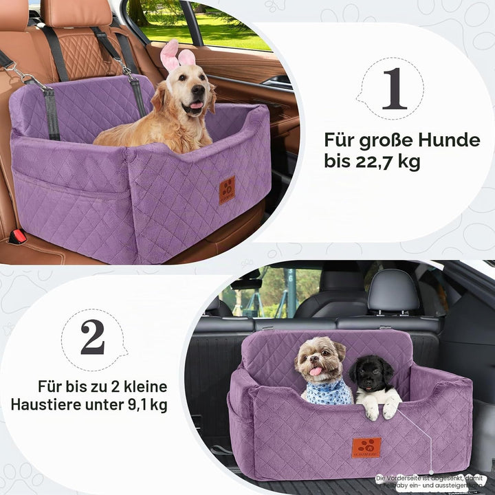 Hunde Autositz für mittlere/grosse Hunde, Hundesitz für Hunde unter 22Kg oder 2 kleine, Abnehmbarer