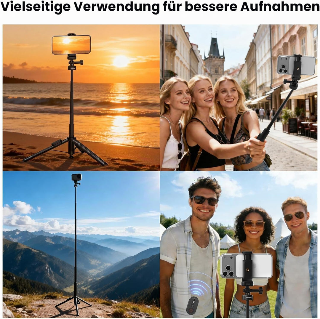 SMALLRIG 59" Selfie-Stick-Stativ mit Fernbedienung, Ausziehbares Stativ für DJI Osmo Action 5 Pro/Po