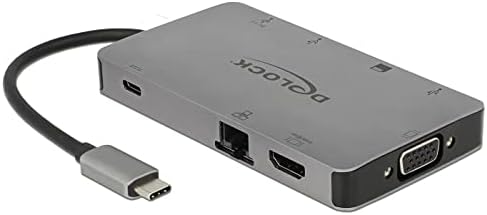 Delock USB C HUB/Thunderbolt 3 Adapter / 9 in 1 Dockingstation mit HDMI 4K / VGA/USB 3.1 mit PD 3.0