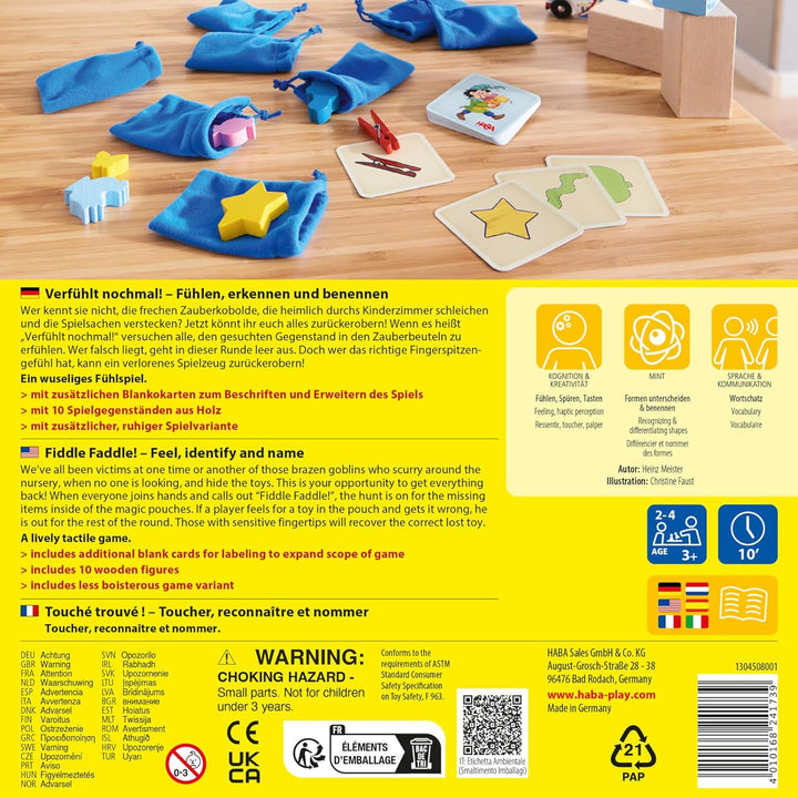 HABA Verfühlt nochmal – Fühlspiel & Lernspiel mit Holzteilen, fördert spielerisch die Feinmotorik, M