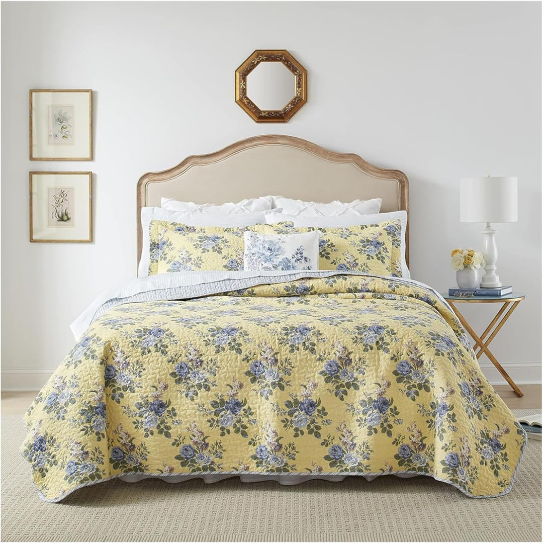 Laura Ashley Home Linley Collection Bettwäsche-Set, 100% Baumwolle, wendbar, leicht und atmungsaktiv