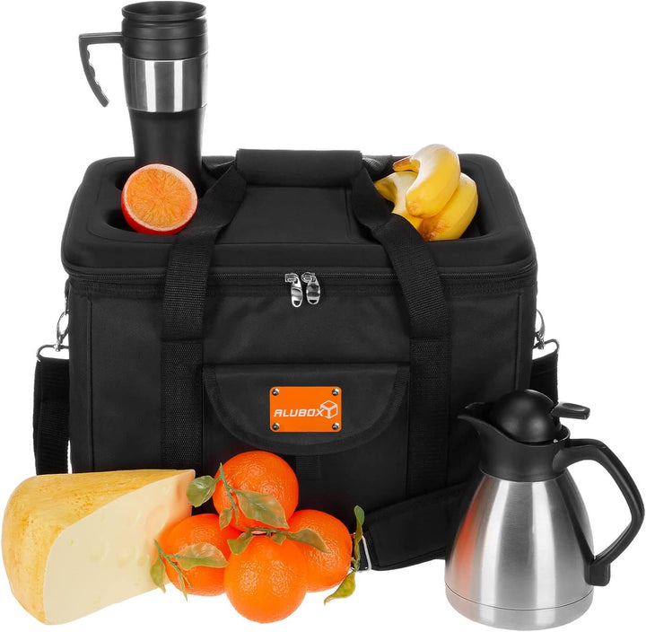 ALUBOX Picknick Kühltasche XL Black Edition 40 Liter Isoliertasche Picknicktasche Polyester schwarz