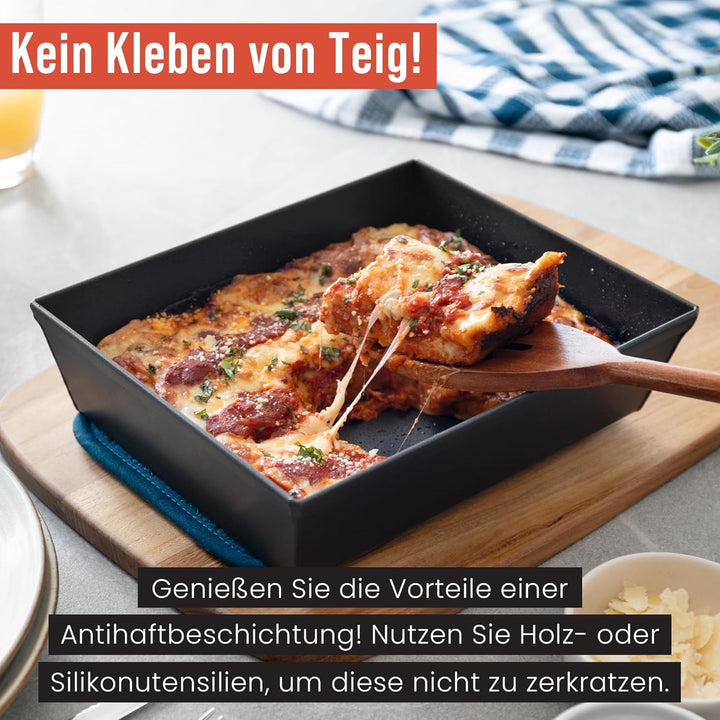 Chef Pomodoro Pizzablech – Pizza Backblech – Pizza Blech – Pizza Pan – Pizzaform rechteckig –Detroit