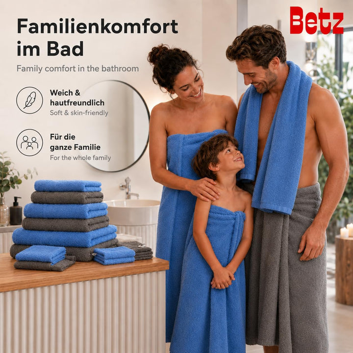 Betz 10-TLG. Handtuch-Set Premium 100% Baumwolle 2 Duschtücher 4 Handtücher 2 Gästetücher 2 Waschhan