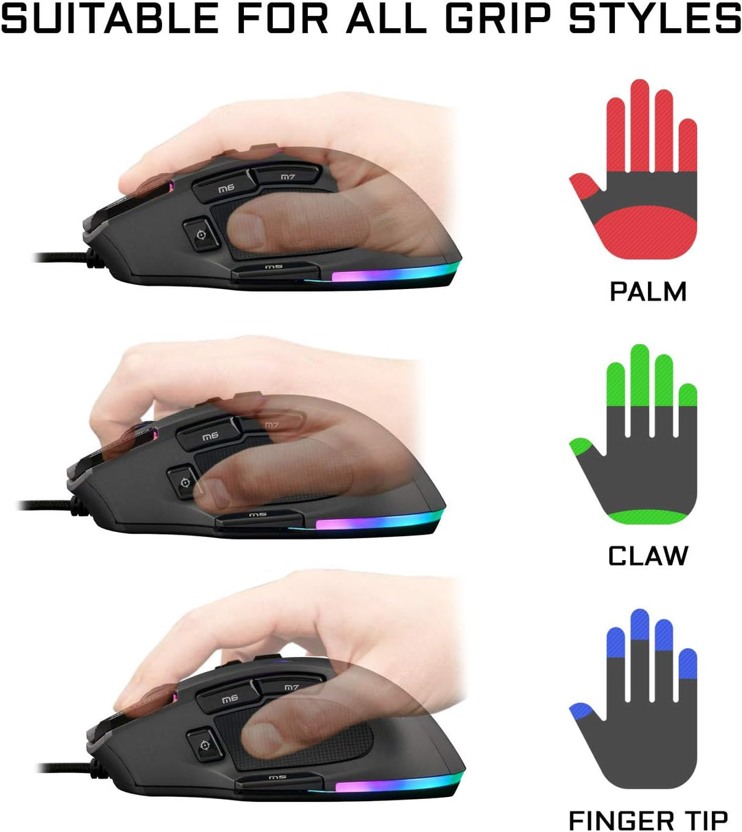 THE G-LAB Kult Nitrogen Neutron Hochpräzise kabelgebundene Gaming-Maus - Optischer Sensor mit 7200 D