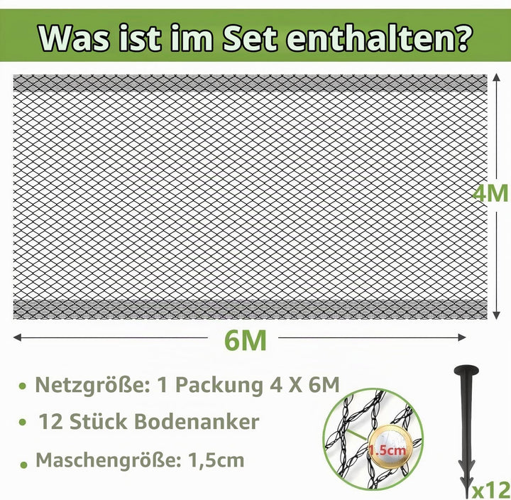 Teichnetz Feinmaschig, 4x6m Vogelnetze Vogelschutznetz, Taubennetz Balkon, Vogelschutznetz Engmaschi