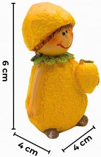 4 Stück Dekofiguren, Gartenfiguren als Zitrone, Früchtefiguren als Zitrone, Sommerfiguren, Zitronenf