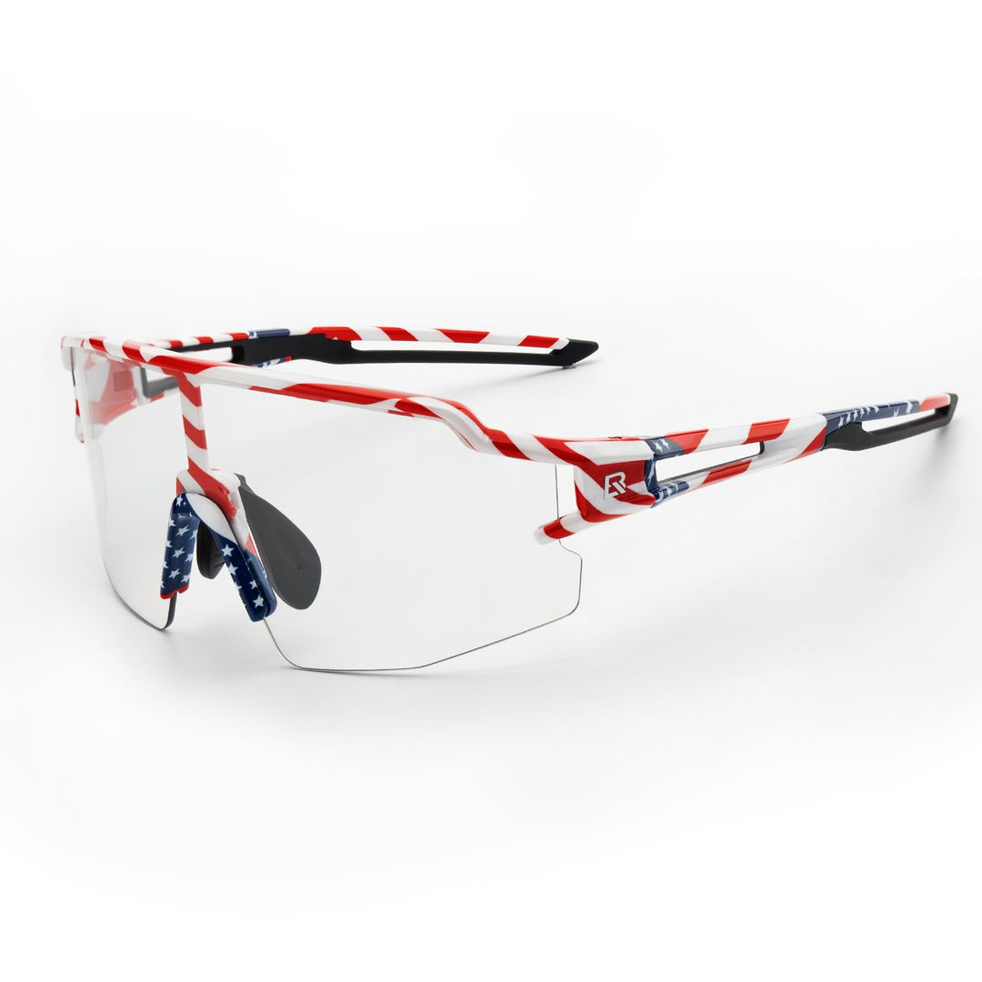 ROCKBROS Fahrradbrille UV 400 Sonnenbrille Photochromatisch Brille Klar Winddicht Sportsbrille für O