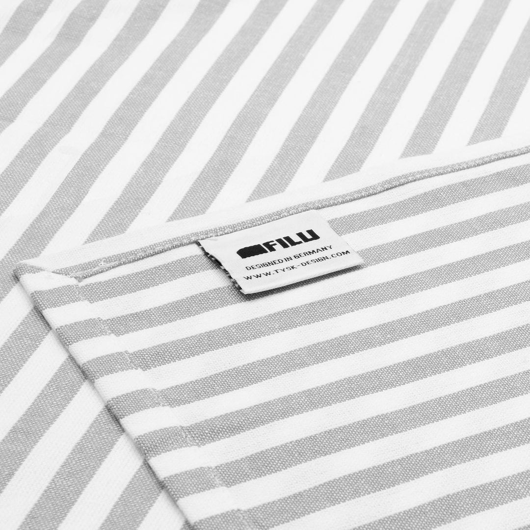 FILU Geschirrhandtücher 8er Pack Grau/Weiss gestreift (Farbe und Design wählbar) 45 x 70 cm - hochwe