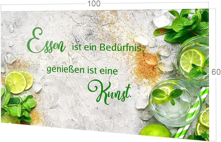 GRAZDesign Spritzschutz Küchenrückwand Glas Küche für Herd & Küchenspüle, Glasplatte für Rückwand Kü