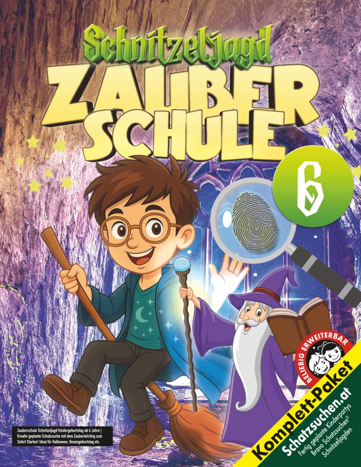 Zauberschule Schnitzeljagd Kindergeburtstag ab 6 Jahre: Kreativ geplante Schatzsuche mit dem Zauberl