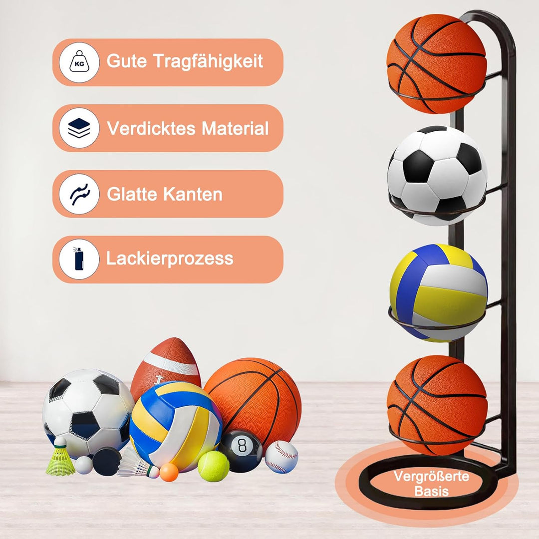 Ballständer, Ballregal, Vertikale Ballaufbewahrung, Ball Rack, Ball Display Ständer für Basketball,