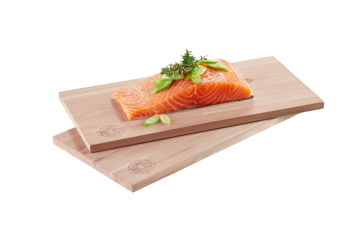 GEFU Zedernholz-Grillbretter BBQ 2er-Set – Für Fisch, Fleisch & Gemüse | Intensives Raucharoma beim