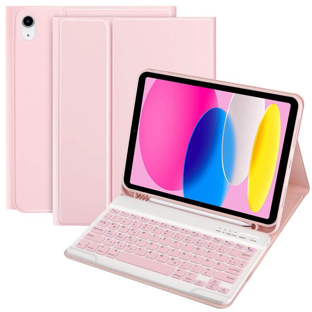 TQQ Hülle mit Tastatur für iPad A16 11 Generation 2025/10 Generation 2022(11/10.9 Zoll), Abnehmbare
