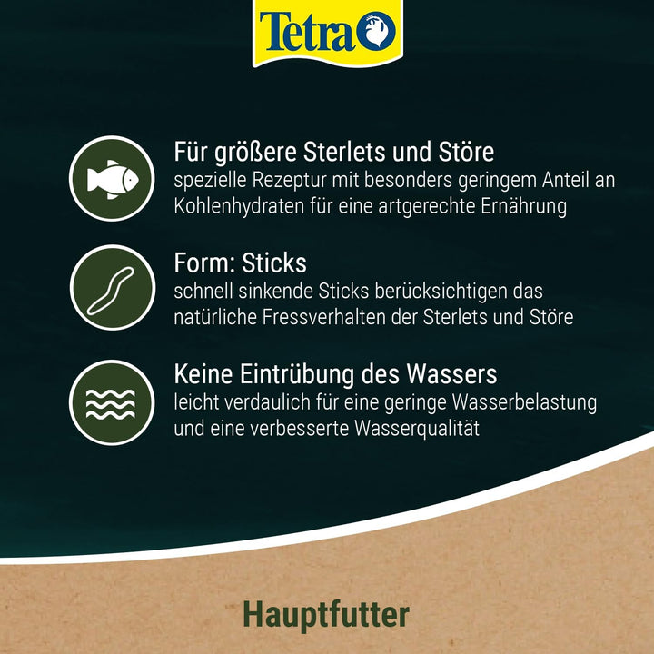 Tetra Pond Sterlet XL Sticks - Fischfutter für grössere im Teich lebende Sterlets und Störe, berücks