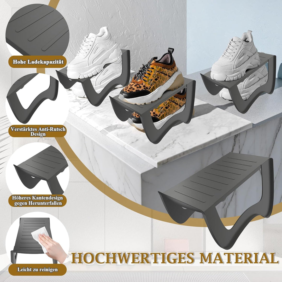 YUENFONG Schuhschlitze Schuhhalter 10 Stück Verstellbarer Schuhregale, Rutschfest Schuhstapler Organ