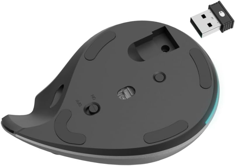 Hama ergonomische Maus „EMW-700“, 2,4 GHz + 2x BT 4.2 (Vertikalmaus kabellos für drei Geräte, Hochka