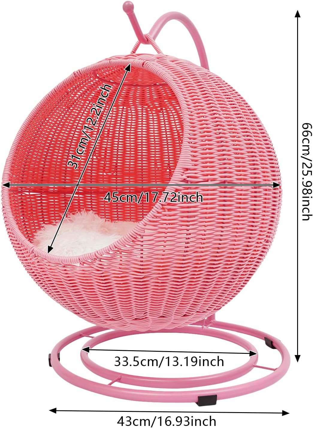 Katzenhängematte, 66cm Katzen Hängematte, Katzen-Schaukel, Katzenstuhl für drinnen, Katzenkorb Kann