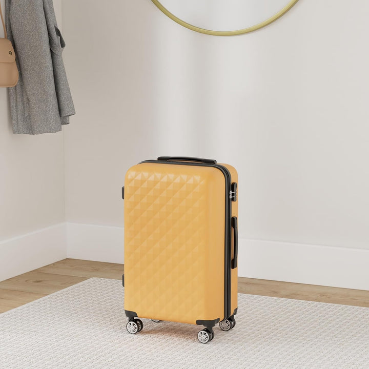 BEIBYE Zwillingsrollen 2066 Hartschale Trolley Koffer Reisekoffer Gepäck M-L-XL-Set (Orangen, M) Ora