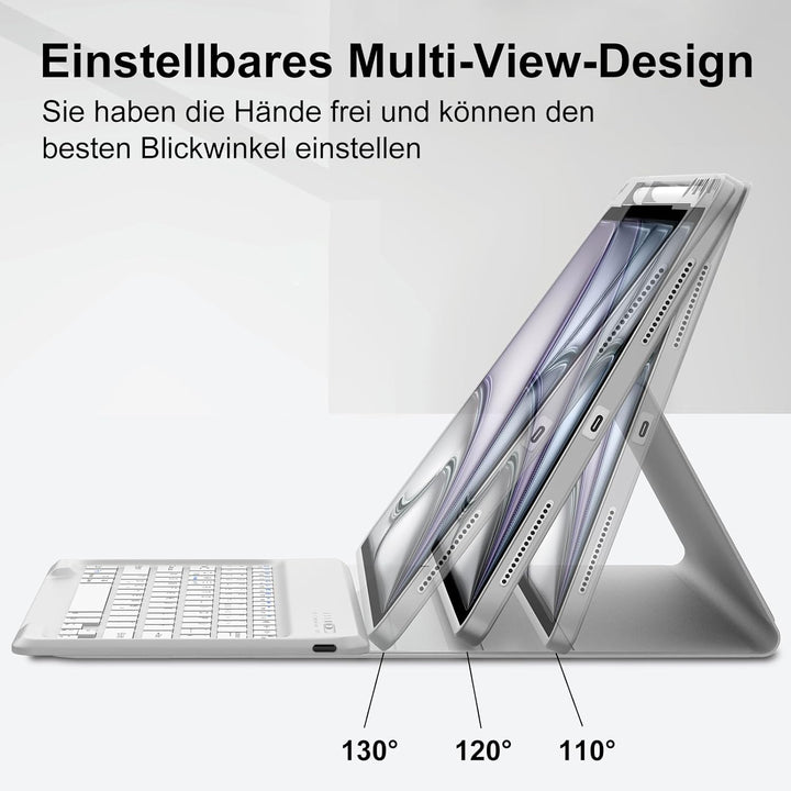 IVEOPPE Hülle mit Tastatur für iPad Air 13 Zoll 2025 M3/2024 M2, Deutsches QWERTZ Layout, Bluetooth